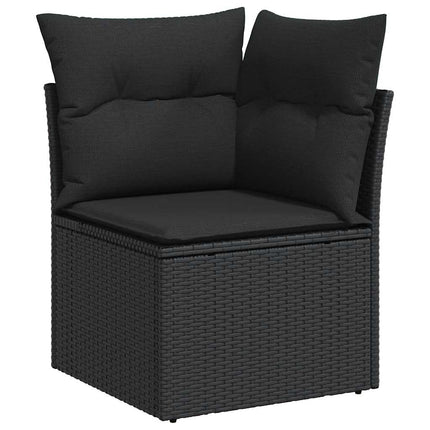 sofasæt til haven 11 dele med hynder polyrattan akacietræ sort