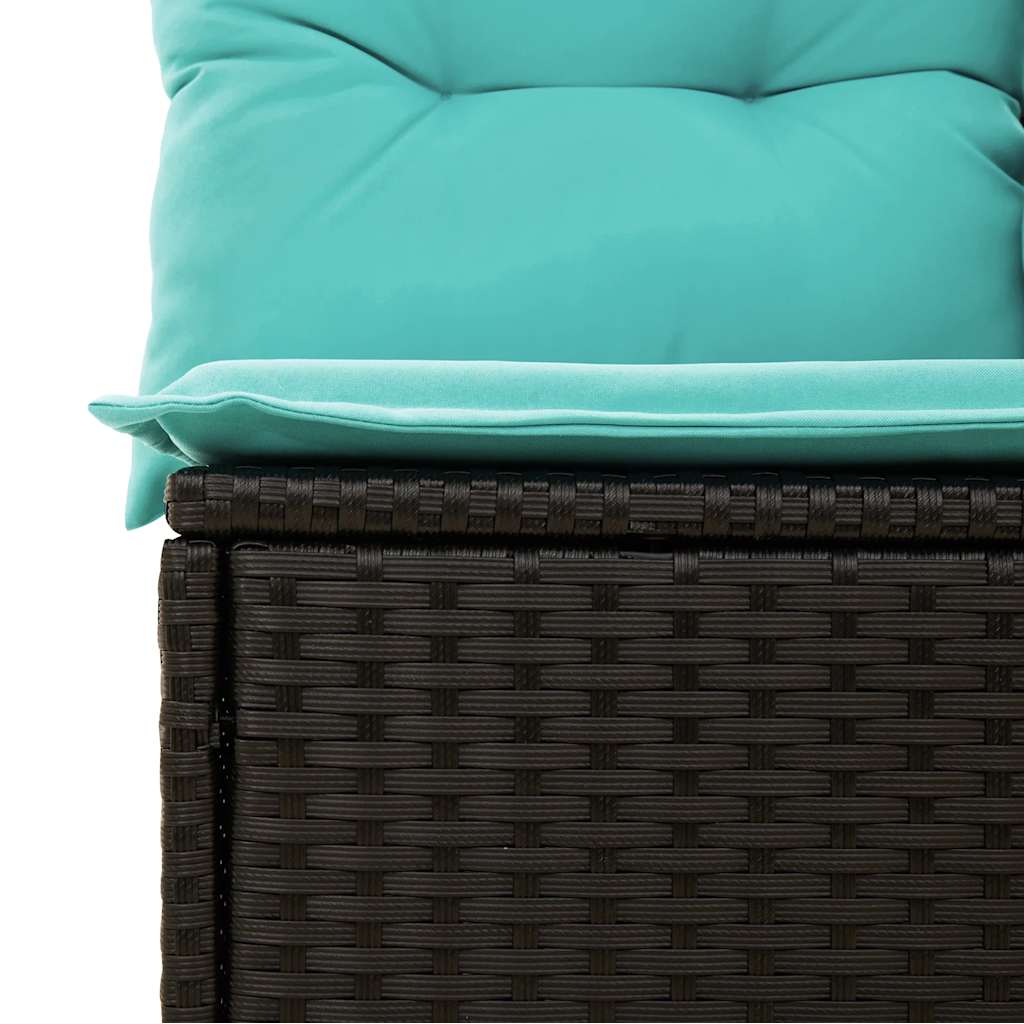 sofasæt til haven 5 dele med hynder polyrattan akacietræ sort