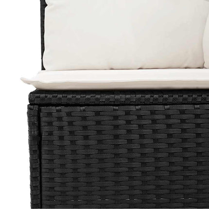 sofasæt til haven 7 dele med hynder polyrattan akacietræ sort