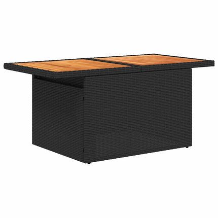sofasæt til haven 7 dele med hynder polyrattan akacietræ sort