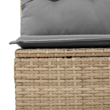 sofasæt til haven 11 dele med hynder polyrattan akacietræ beige