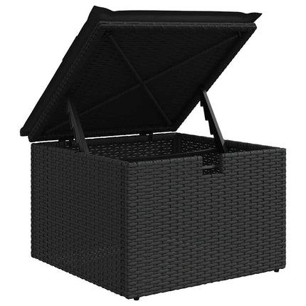 sofasæt til haven 7 dele med hynder polyrattan sort