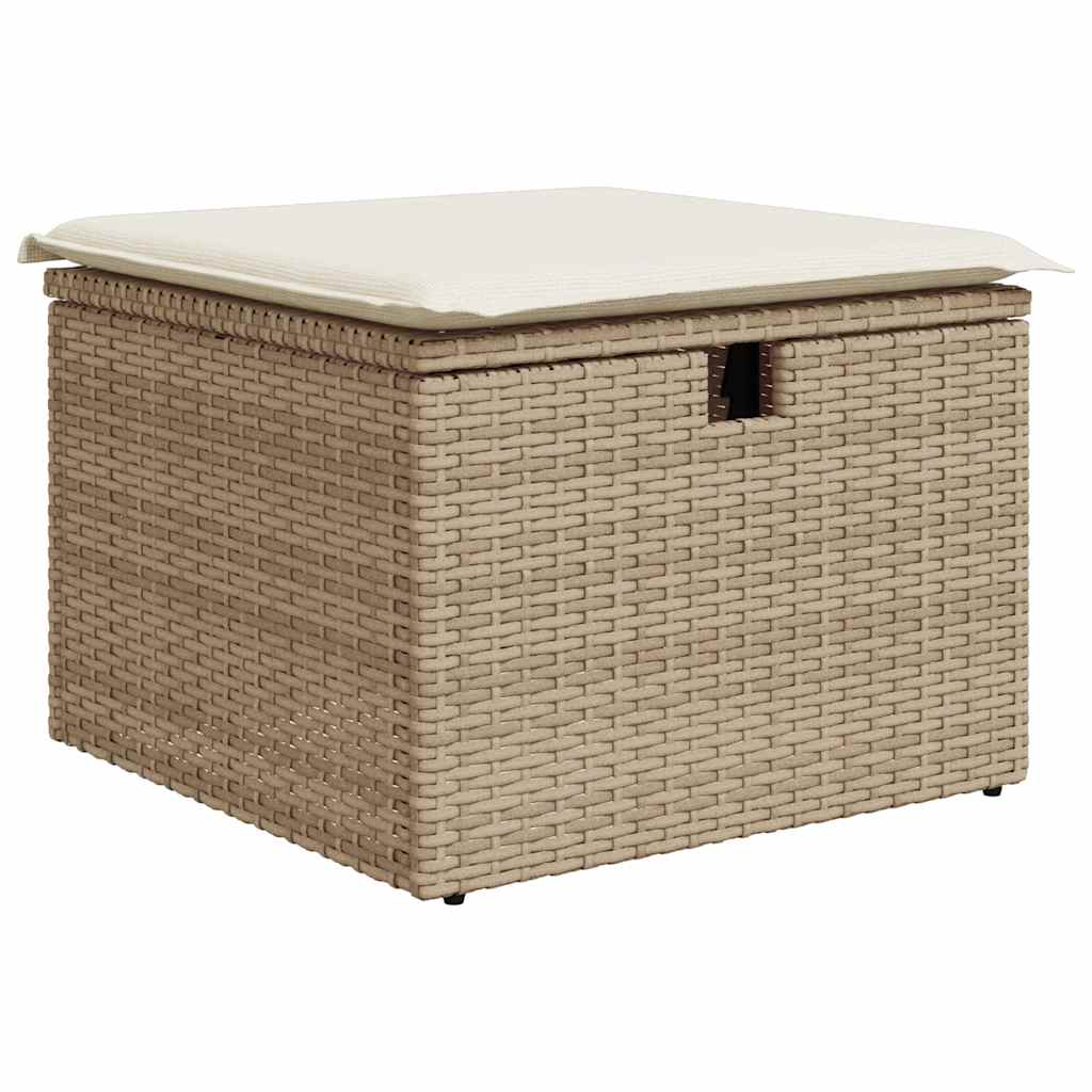 sofasæt til haven 9 dele med hynder polyrattan beige