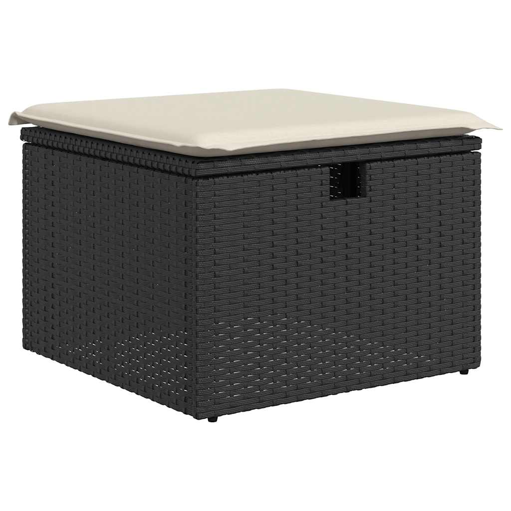 sofasæt til haven 8 dele med hynder polyrattan sort