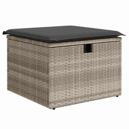 sofasæt til haven 9 dele med hynder polyrattan lysegrå