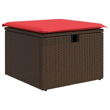 sofasæt til haven 7 dele med hynder polyrattan brun