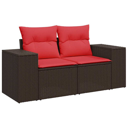 sofasæt til haven 6 dele med hynder polyrattan brun