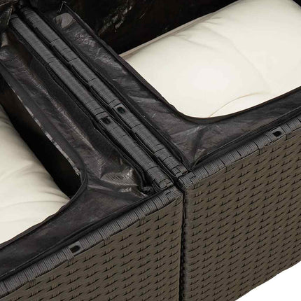 sofasæt til haven 8 dele med hynder polyrattan sort