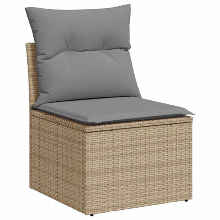 sofasæt til haven 8 dele med hynder polyrattan akacietræ beige
