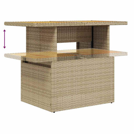 sofasæt til haven 9 dele med hynder polyrattan akacietræ beige