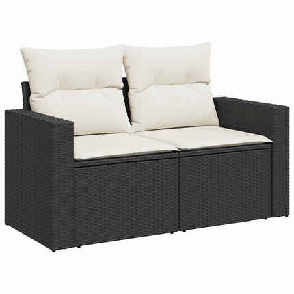 sofasæt til haven 9 dele med hynder polyrattan akacietræ sort