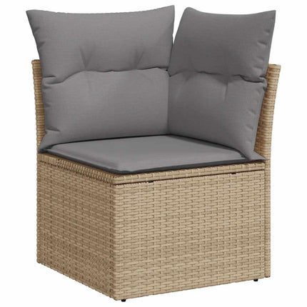 sofasæt til haven 8 dele med hynder polyrattan akacietræ beige