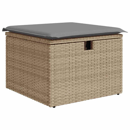 sofasæt til haven 8 dele med hynder polyrattan akacietræ beige