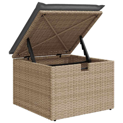 sofasæt til haven 9 dele med hynder polyrattan akacietræ beige