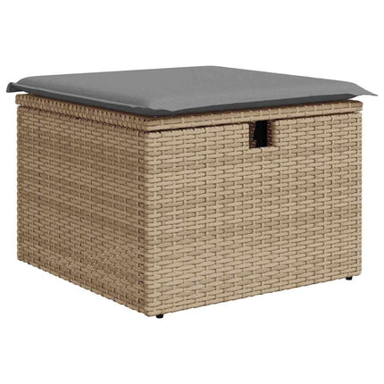 sofasæt til haven 9 dele med hynder polyrattan akacietræ beige