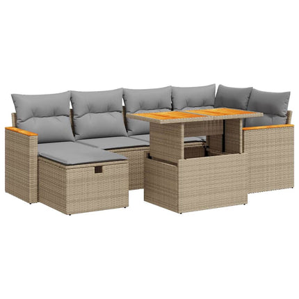 sofasæt til haven 8 dele med hynder polyrattan beige