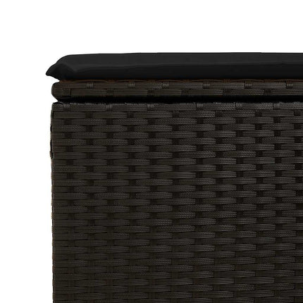 sofasæt til haven 2 dele med hynder polyrattan akacietræ sort