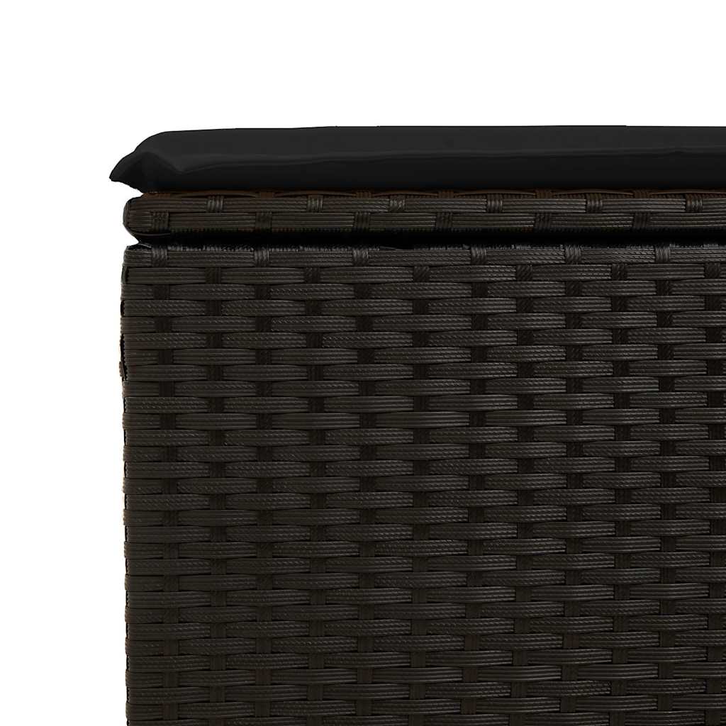 sofasæt til haven 2 dele med hynder polyrattan akacietræ sort