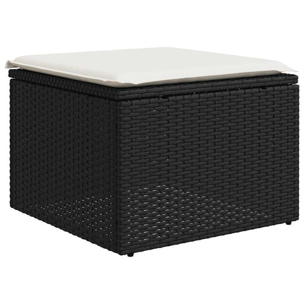 sofasæt til haven 2 dele med hynder polyrattan akacietræ sort