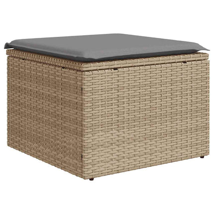 sofasæt til haven 2 dele med hynder polyrattan akacietræ beige