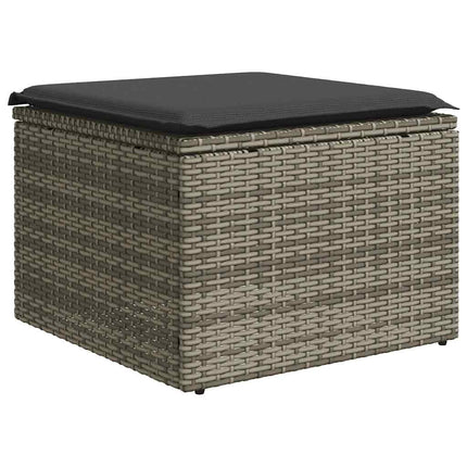 sofasæt til haven 2 dele med hynder polyrattan akacietræ grå