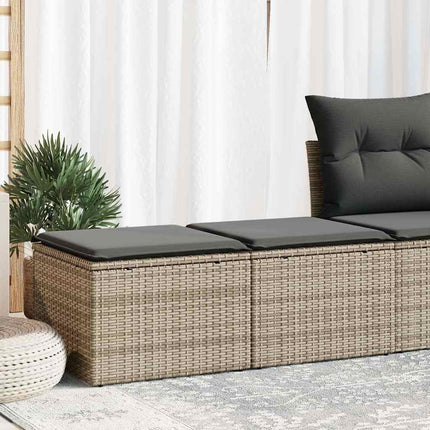 sofasæt til haven 2 dele med hynder polyrattan akacietræ grå