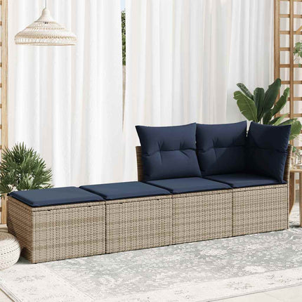 sofasæt til haven 2 dele med hynder polyrattan akacietræ grå