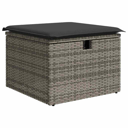 sofasæt til haven 2 dele med hynder polyrattan akacietræ grå