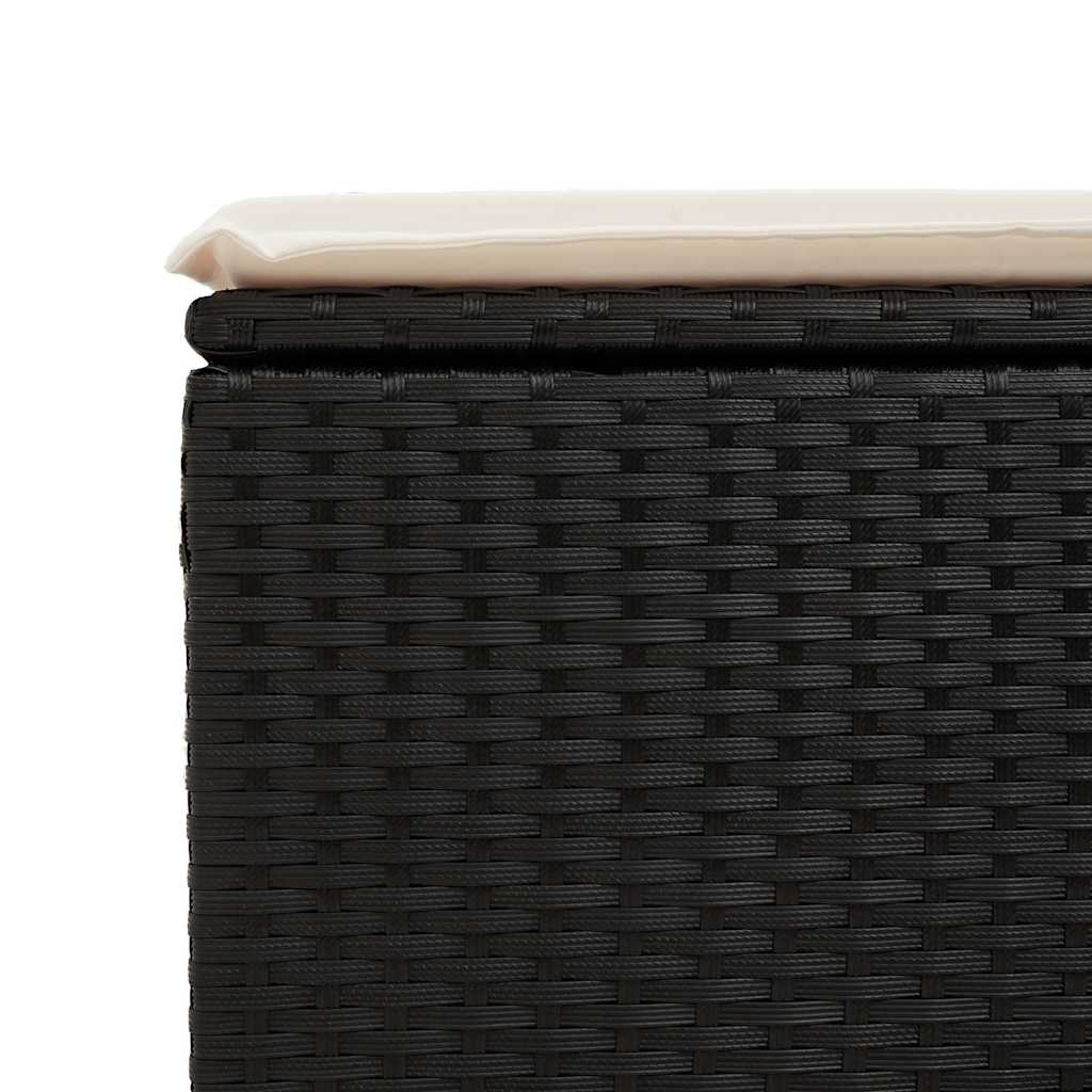 sofasæt til haven 2 dele med hynder polyrattan akacietræ sort