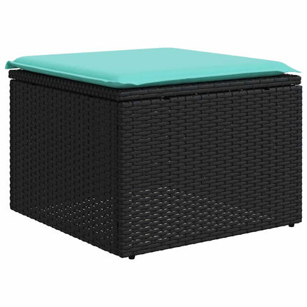 sofasæt til haven 2 dele med hynder polyrattan akacietræ sort