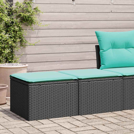 sofasæt til haven 2 dele med hynder polyrattan akacietræ sort
