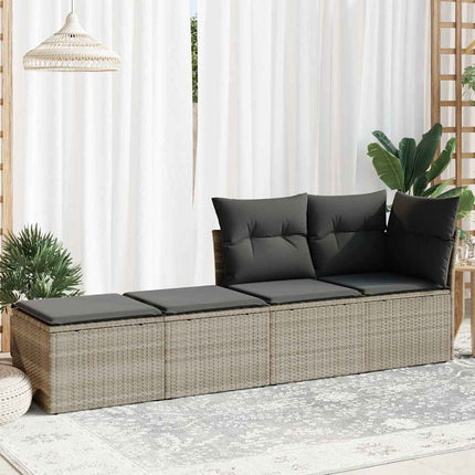 sofasæt til haven 2dele med hynder polyrattan akacietræ lysegrå