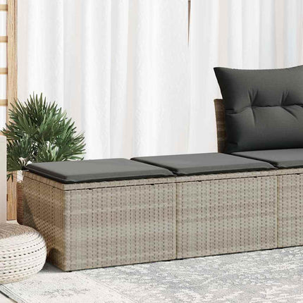 sofasæt til haven 2dele med hynder polyrattan akacietræ lysegrå