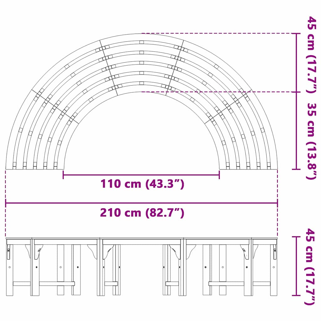 Træ Bænk 4-Antal sæder 210 x 80 x 45 cm Massiv Eucalyptus Træ