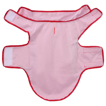 Hunderegnfrakke med refleksstriber polyester S rød