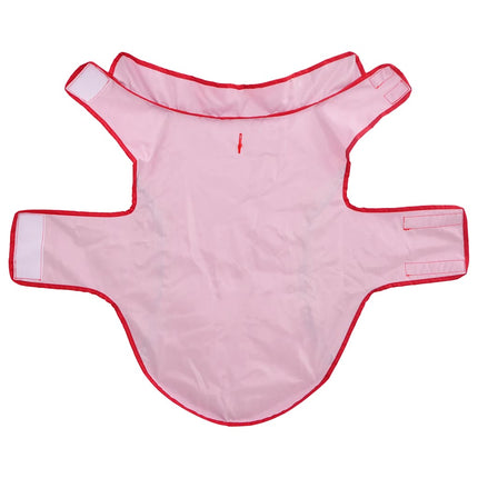 Hunderegnfrakke med refleksstriber polyester L rød