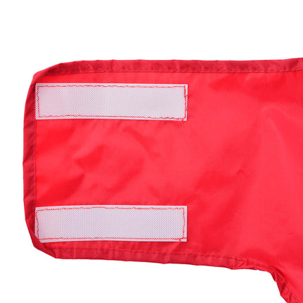 Hunderegnfrakke med refleksstriber polyester XL rød