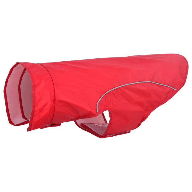Hunderegnfrakke med refleksstriber polyester 2XL rød