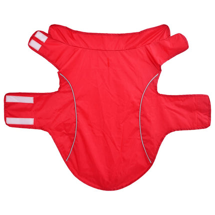 Hunderegnfrakke med refleksstriber polyester 2XL rød