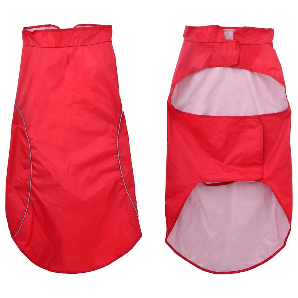 Hunderegnfrakke med refleksstriber polyester 3XL rød
