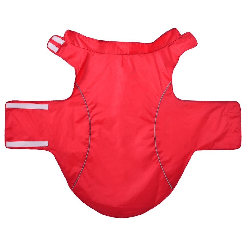 Hunderegnfrakke med refleksstriber polyester 3XL rød
