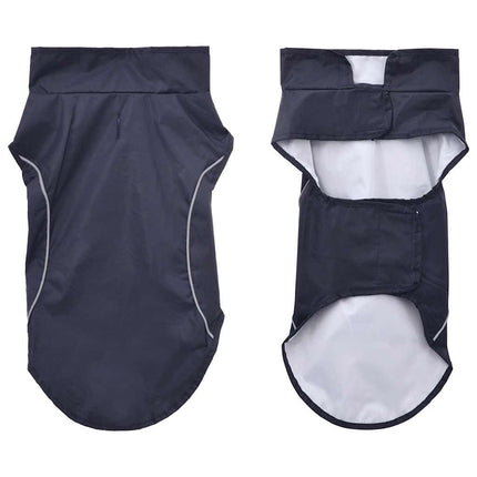 Hunderegnfrakke med refleksstriber polyester XS marineblå