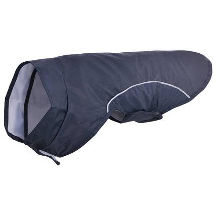 Hunderegnfrakke med refleksstriber polyester M marineblå