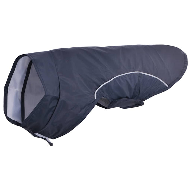 Hunderegnfrakke med refleksstriber polyester M marineblå
