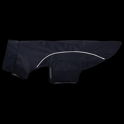 Hunderegnfrakke med refleksstriber polyester XL marineblå