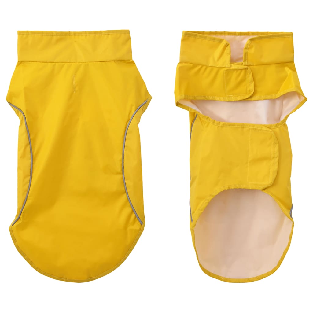 Hunderegnfrakke med refleksstriber polyester XS gul