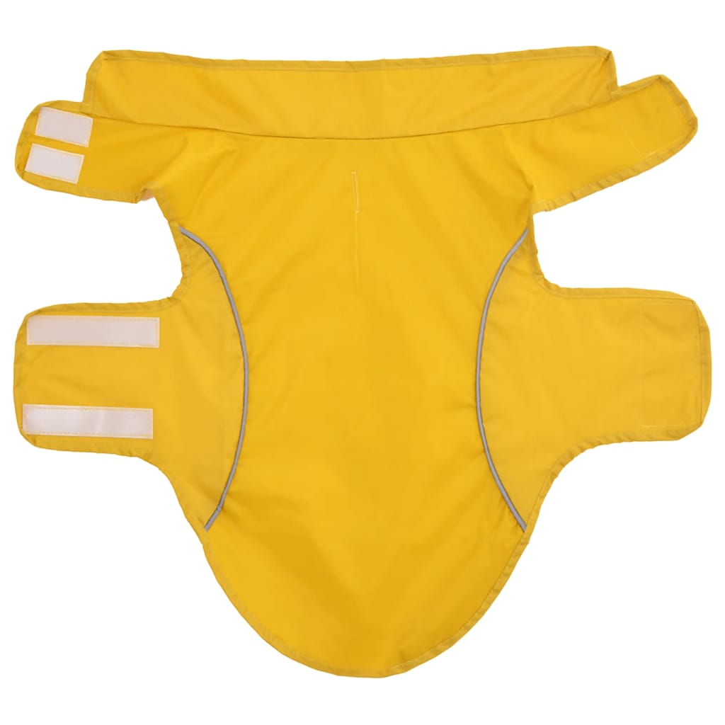 Hunderegnfrakke med refleksstriber polyester XS gul