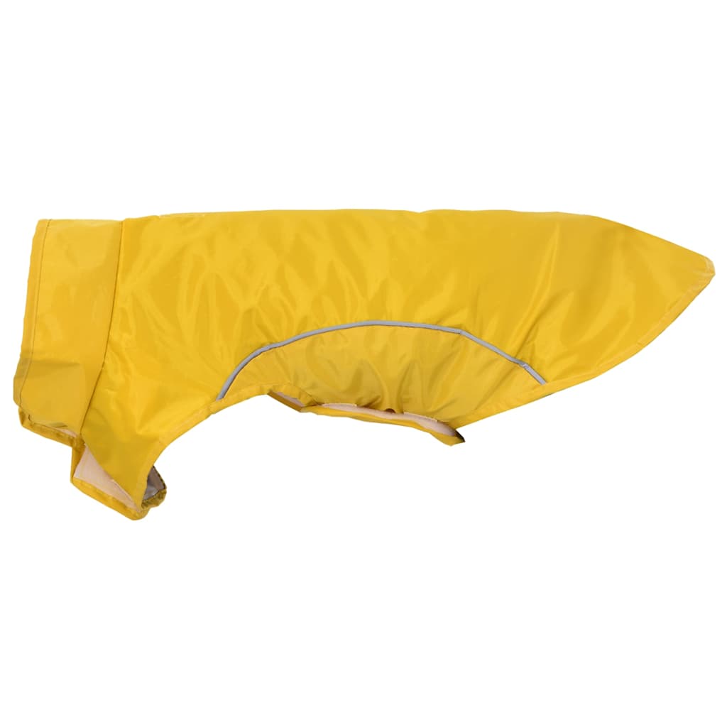 Hunderegnfrakke med refleksstriber polyester XS gul