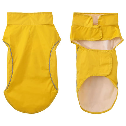 Hunderegnfrakke med refleksstriber polyester M gul