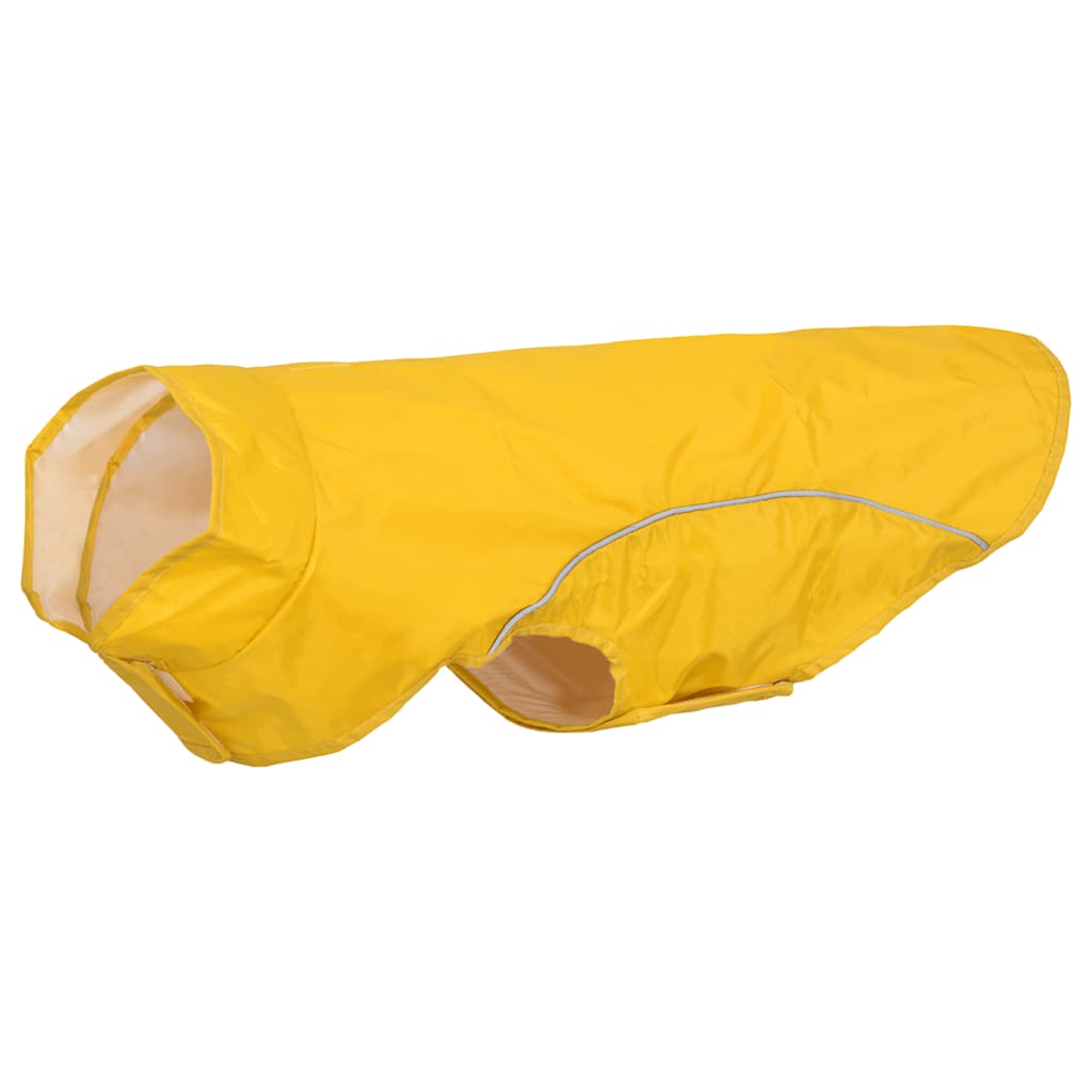 Hunderegnfrakke med refleksstriber polyester L gul